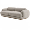 Divano 3 posti 230 x 100 x 75 cm in tessuto beige - stile contemporaneo con braccioli arrotondati