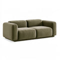 Divano 2 posti 180 x 95 x 72 cm in tessuto verde oliva - stile moderno con braccioli imbottiti