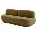 Divano 2 posti 180 cm in tessuto verde oliva - design arrotondato