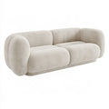 Divano 2 posti 220 x 100 x 75 cm in tessuto crema - stile contemporaneo imbottito