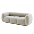 Divano 3 posti 230 x 100 x 75 cm in tessuto beige - moderno curvo per soggiorno