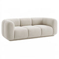 Divano 3 posti 230 x 100 x 75 cm in tessuto beige - design moderno con braccioli arrotondati