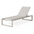 Lettino prendisole 200 x 70 cm in alluminio e tessuto grigio tortora con schienale reclinabile