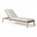 Lettino prendisole 200 x 70 cm in metallo e corda beige con schienale regolabile