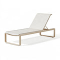 Lettino prendisole 200 x 70 cm in alluminio beige con schienale reclinabile per esterno